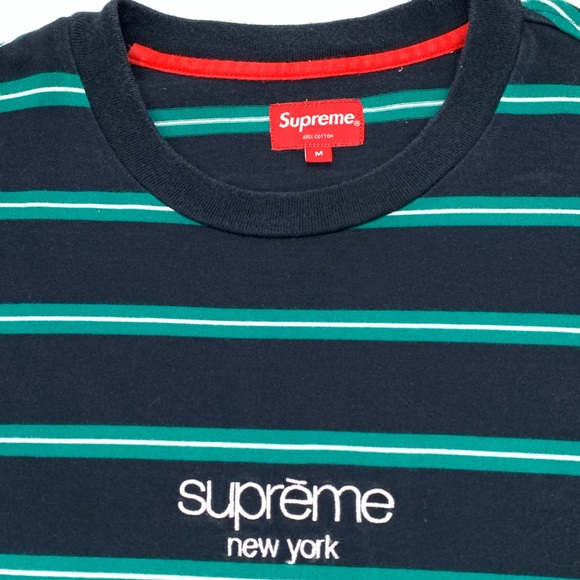 Supreme New York Striped Long Sleeve T Shirt - Picture 2 of 5